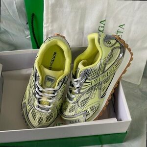 Silver and Yellow Low-Top Sneakers by Bottega Veneta